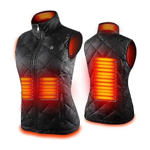 Gilet Chauffant Pour Femmes Avec 4 Zones Chauffantes, Veste Chauffante Pour Le Cou-Noir-Adulte-L-Mâle