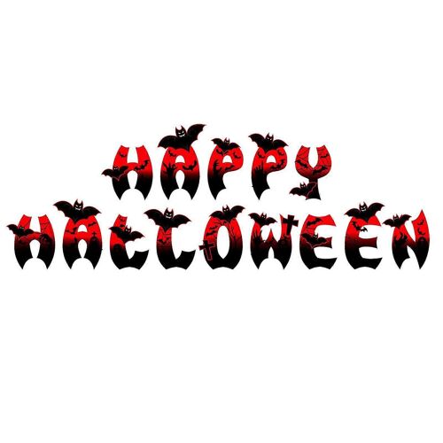 2pcs Halloween Bat Lettres Drapeaux Halloween Thème Dantling Drapeaux Décors de fête