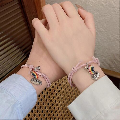 Bracelets Best Friend Pour 2 Bracelets De Cordon Réglables Assortis Pour Bff Friendship Relation Boyfriend Girlfriend Valentines Gift Xq-Ps326