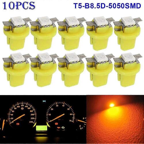 Evago 10 Pièces T5-B8.5d-5050smd Led Smd Lampe Voiture Jauge Vitesse Tableau De Bord Ampoule Tableau De Bord Instrument Lumière 12v-Jaune
