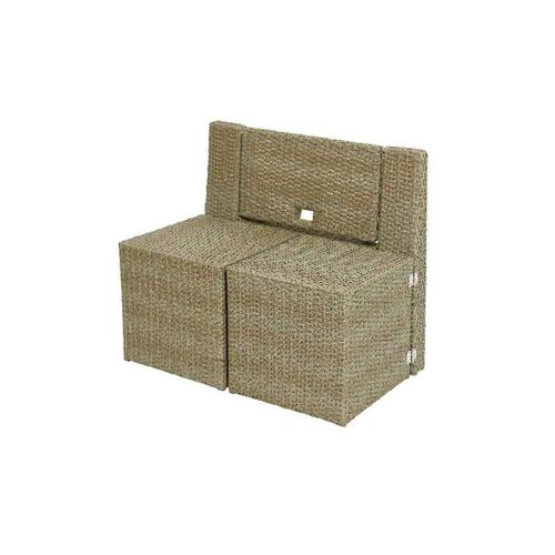 Ensemble De Balcon Table Et Pouf Ou Banc Naturel Java - Jardideco