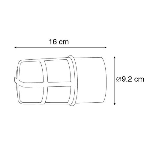 Qazqa Moderne Plafonnier Et Applique Murale Noir Avec Abat-Jour Clair Ip54 - Kiki Plastique Noir Cylindre / Extérieur / Jardin / Luminaire / Lumiere / Éclairage E27 Max. 1 X 15 Watt