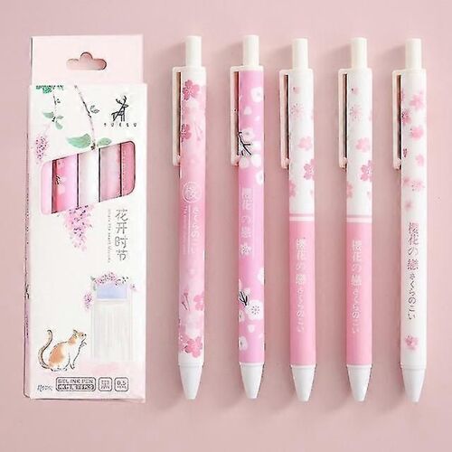 Stylos Gel De Papeterie Japonais | Gel Pen Écriture Japonaise | Stylo Japonais Fournitures Scolaires - Stylos Gel --5 Stylos Noirs C