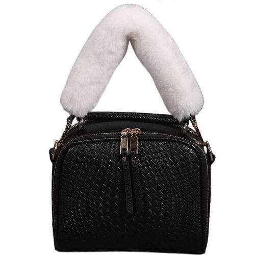 Sangle de rechange pour poignée de sac en fausse fourrure, courte, avec boucle en métal-COULEUR 1-120CM
