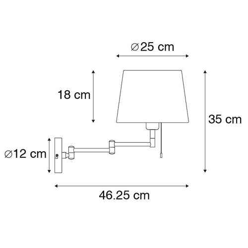 Applique Bronze Avec Abat-Jour Blanc Et Bras Réglable - Ladas