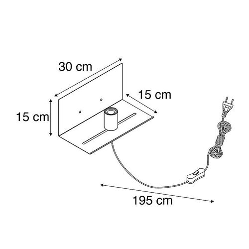 Qazqa Moderne Applique Murale Moderne Noire Rã©Glable - Muro Acier Noir Rectangulaire / Luminaire / Lumiere / ÃClairage / Intã©Rieur / Salon / Cuisine E27 Max. 1 X 40 Watt