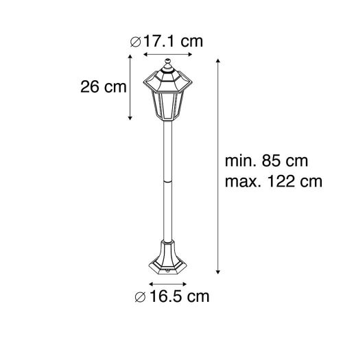 Qazqa Classique/Antique Lanterne Classique Or / Dorée / D'or Antique - New Haven Verre /Plastique Doré/Laiton Oblongue / Extérieur / Jardin / Luminaire / Lumiere / Éclairage E27 Max. 1 X 15 Watt