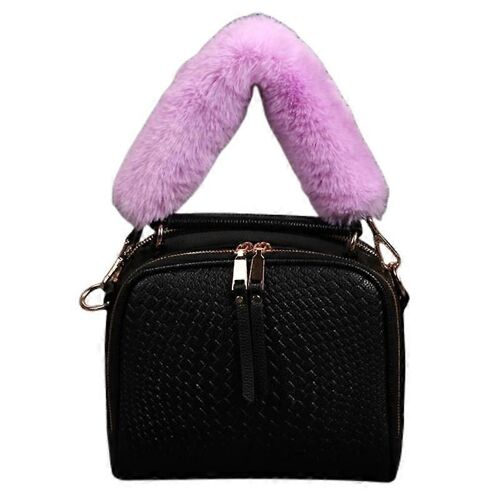 Sangle de rechange pour poignée de sac en fausse fourrure, courte, avec boucle en métal-COULEUR 5-40CM