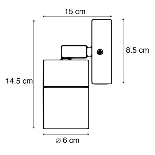 Qazqa Moderne Applique Murale D'extã©Rieur Anthracite Ip44 Rotative Et Inclinable - Solo Acier Inoxydable Anthracite Cylindre / ÃClairage Dessus Dessous / Jardin / Luminaire / Lumiere Gu10...
