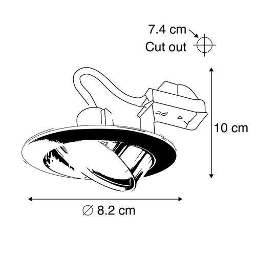 Spot Encastré Inclinable Noir - Edu