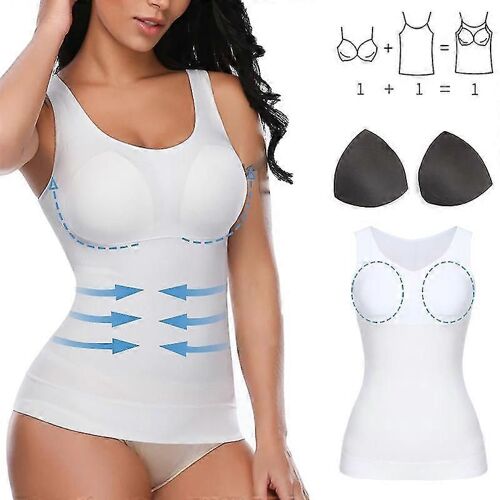 Evago 3 En 1 Sculptant Body Shaping Gilet Shaper Shapewear Respirant Mincissant Pour Les Femmes-Blanc-Adulte-Xl-Femelle