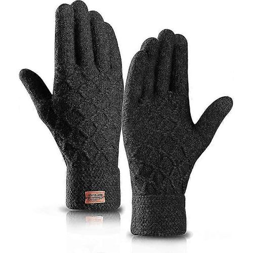 Gants D'hiver Warm Touch Gants Tricotés, Gants Thermiques Doublés De Laine Pour Hommes Et Femmes