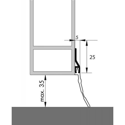 Bas de porte de garage - profilé - 3 m - ADS - GL ELLEN