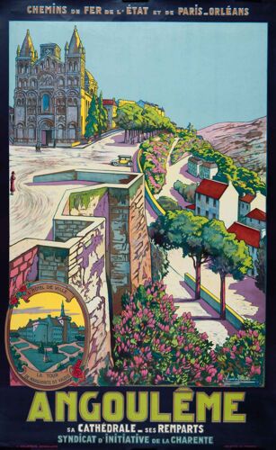 Affiche Angoulème Sa Cathédrale Et Ses Remparts