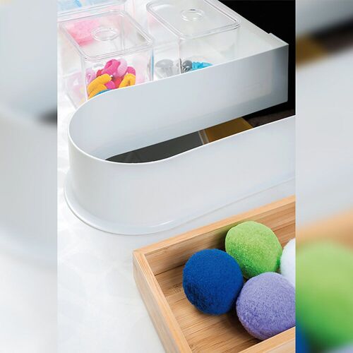 Lot de 10 courbes sous-évier pour tiroir de salle de bain-blanc EMUCA