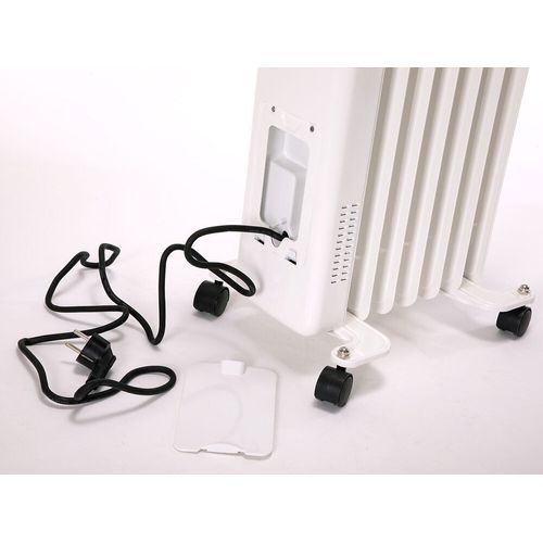 Radiateur à huile 1500 W basse consommation avec thermostat et 3 niveaux de puissance