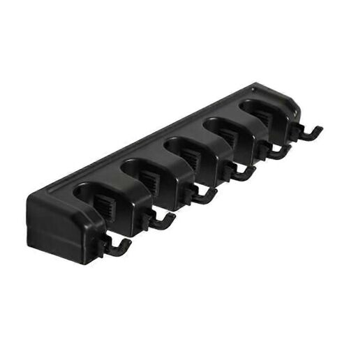 EVAGO Porte-serpillière et porte-balai mural Porte-balai robuste mural ou organisateur d'outils pour la maison, le jardin, le garage et le stockage-NOIR-H-5ABS