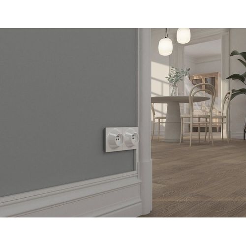 Double prise 2 p?les+terre Fontini Neo Evo blanc