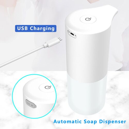 Distributeur automatique de savon liquide de salle de bains, chargement USB, capteur d'induction à infrarouge, lave-mains, accessoires de salle de bains