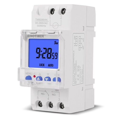 Minuterie numérique hebdomadaire Programmable, écran LCD rétro-éclairé, relais de temps, montage sur Rail DIN, 7 jours