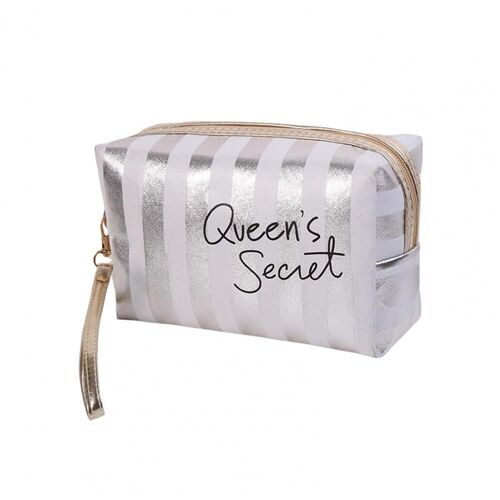 Sac cosmétique en similicuir à fermeture éclair, sac de rangement, grande capacité, rayé portable, multifonctionnel, confortable, sensation de mains, anti-poussière