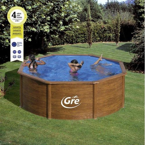 Piscine ronde acier Gré Sicilia imitation bois Ø 3m x H 1,20m