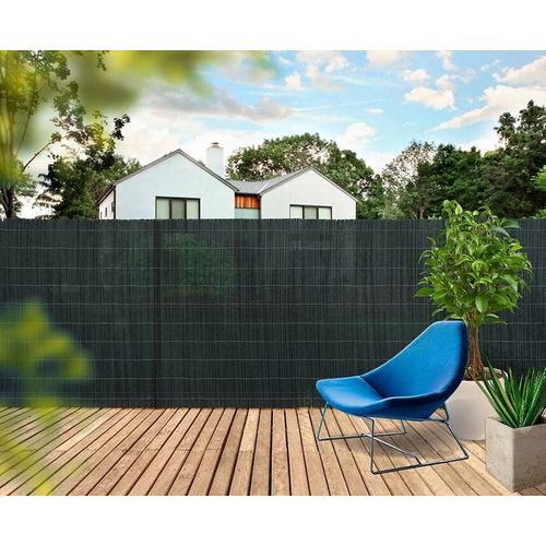 Canisse D'osier Synthétique - 1,5 X 3 M - Gris