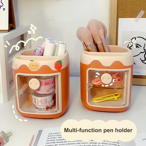Boîte de rangement de grande capacité, conteneur de stylos, dessin animé, articles de bureau, crayon, accessoires de bureau