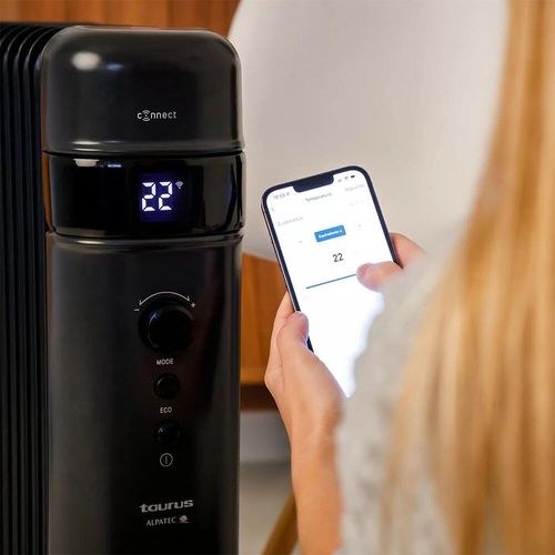 taurus alpatec - radiateur à bain d'huile connecté 2000w noir - agadir connect 2000