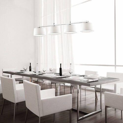 Ideal Lux Hilton - Barre De Suspension À 4 Ampoules Au Fini Chrome Blanc, G9