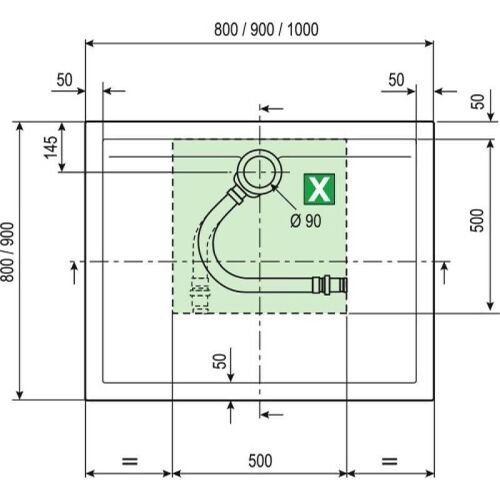 Receveur de douche extra-plat 80x80 cm - New Olympic NOVELLINI