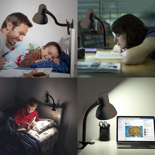 Charleston Clip: Lampe De Bureau Avec Culot E27 Et Clip, Noir