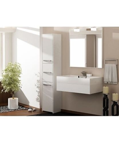 VERONA - Colonne armoire de salle de bain 30x40x170 - Meuble salle de bain - Rangement salle de bain - blanc