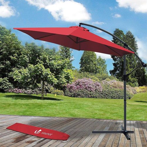 Parasol Deporte 3m Rouge Fonce Avec Housse De Protection