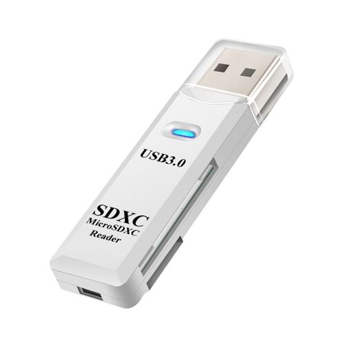 Lecteur de carte à puce USB 3.0, adaptateur lecteur de carte mémoire gratuit, lecteur de carte numérique avec indicateur d'alimentation LED, accessoires pour ordinateur portable