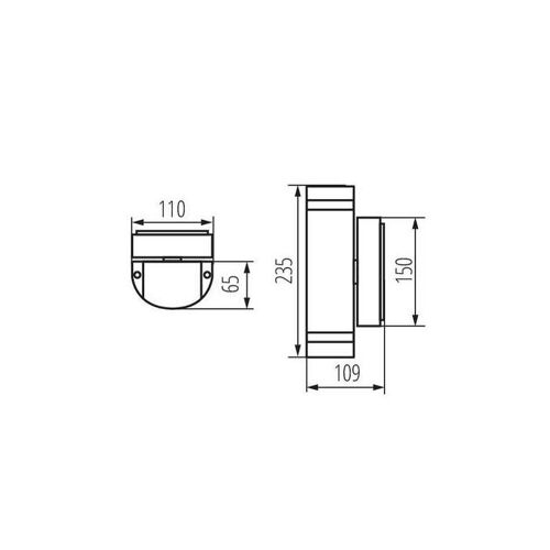 Applique Exterieure Murale Zew Noir Arrondi Ip44