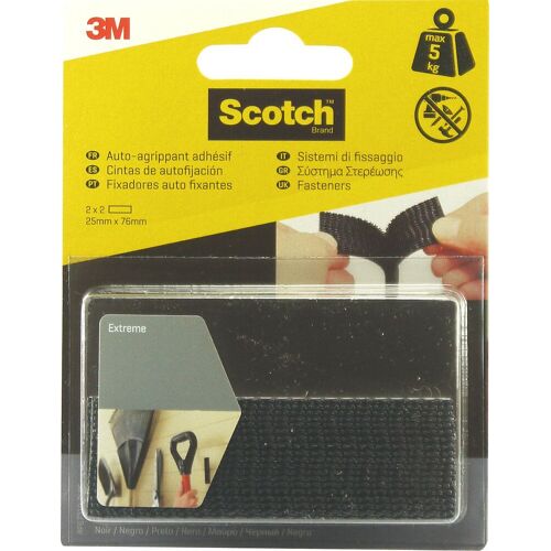 4 bandes auto-agrippantes noir SCOTCH L.7.6 x l.25 mm