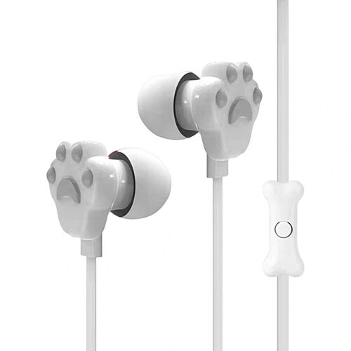 Oreillettes filaires intra-auriculaires avec Microphone, haute fidélité, basses profondes, légères, dessin animé patte de chat, 3.5mm, stéréo, sport