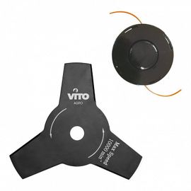Débroussailleuse Thermique Moteur 2T 42CC VITO AGRO Harnais + Lame 3 dents Ø 25.5 cm + Fil nylon Ø 2.4 mm