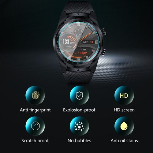 Film De Protection En Verre Trempé Transparent Pour Montre Connectée, Pour Ticwatch Pro S E C2 E2 S2, Couvercle De Protection D'écran D'affichage Complet