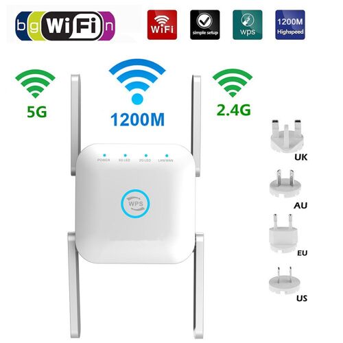 Répéteur WiFi sans fil 2.4/5 ghz, extension longue portée 1200 mbps, amplificateur de Signal domestique AP WPS, configuration eey