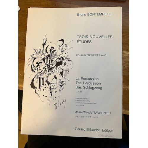 Bontempelli Trois Nouvelles Études Pour Batterie Et Piano Billaudot