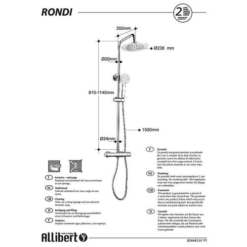 Colonne de douche design rond Rondi - Chrom? brillant