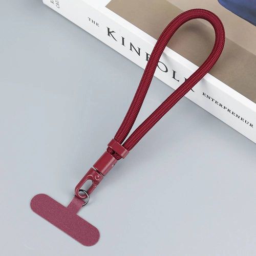 Lanière De Téléphone Portable Courte Tressée Universelle Réglable, Anneau De Chaîne Suspendu Avec Patch Dragonne Détachable Pour Téléphone Portableautrered