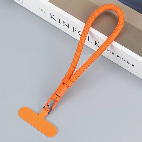 Lanière De Téléphone Portable Universelle Réglable, Dragonne Courte Avec Conception Anti-Chute Autobloquante, Sangle De Téléphone En Polyester Durableorangeautre