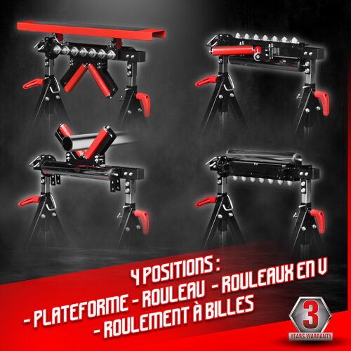 Treteau telescopique a rouleaux - Brick