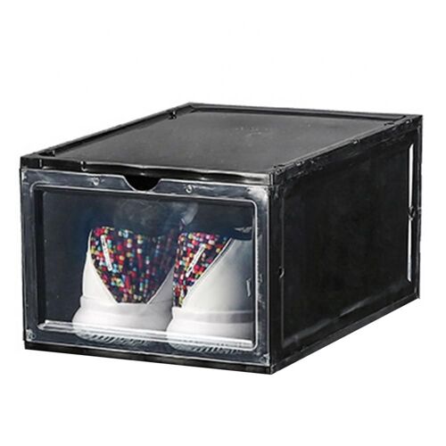 Boîte de rangement pour chaussures, organiseur à clapet, empilable, anti-poussière