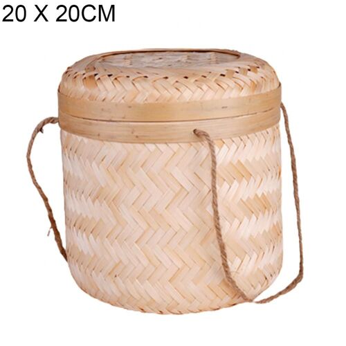 Panier de rangement en rotin, organisateur de snacks, fait à la main, paille tissée avec couvercle, feuilles de thé