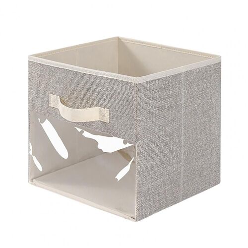 Boîte de rangement en tissu épais, fenêtre transparente, organisateur de jouets avec poignées pour placard