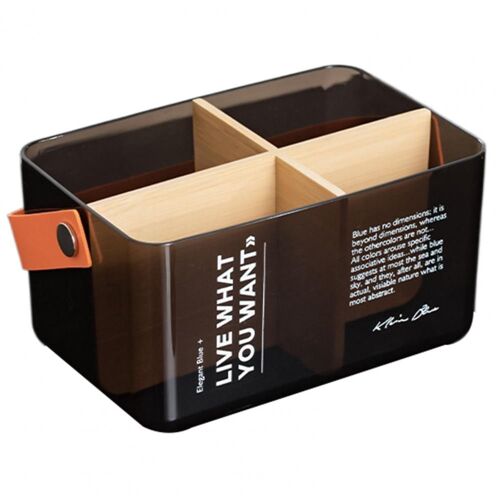 Boîte de Rangement pour Maquillage Cosmétique de Bureau, Commode Transparente de Grande Capacité, 4 Grilles Synchronisées